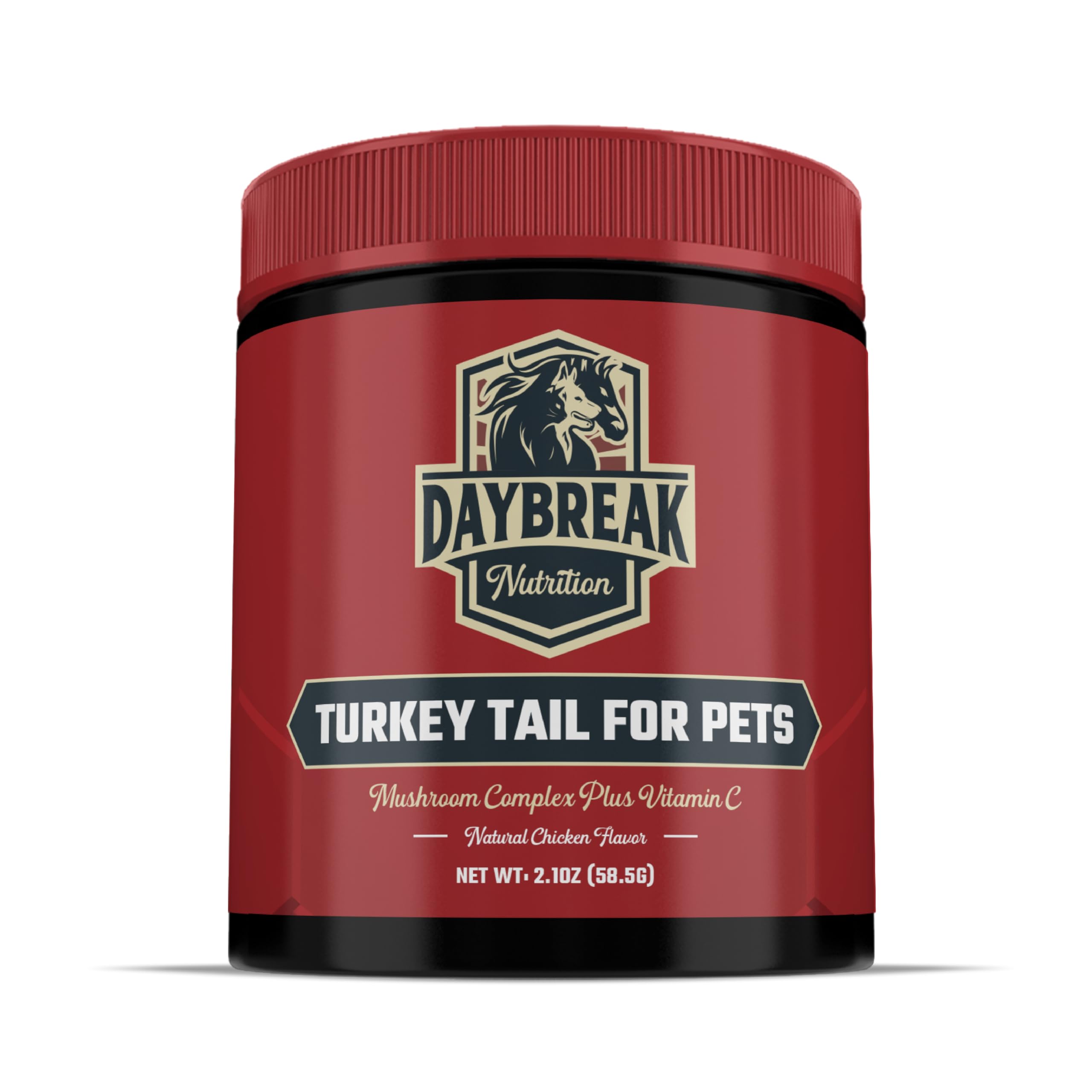 Turkey Tail for Dogs and Cats by Daybreak Nutrition | Premium Blend of Turkey Tail, Shiitake, & Reishi Mushrooms | Immunity Supplement for Pets | Provide an Immunity Boost for Dogs and Cats | 2.1 oz