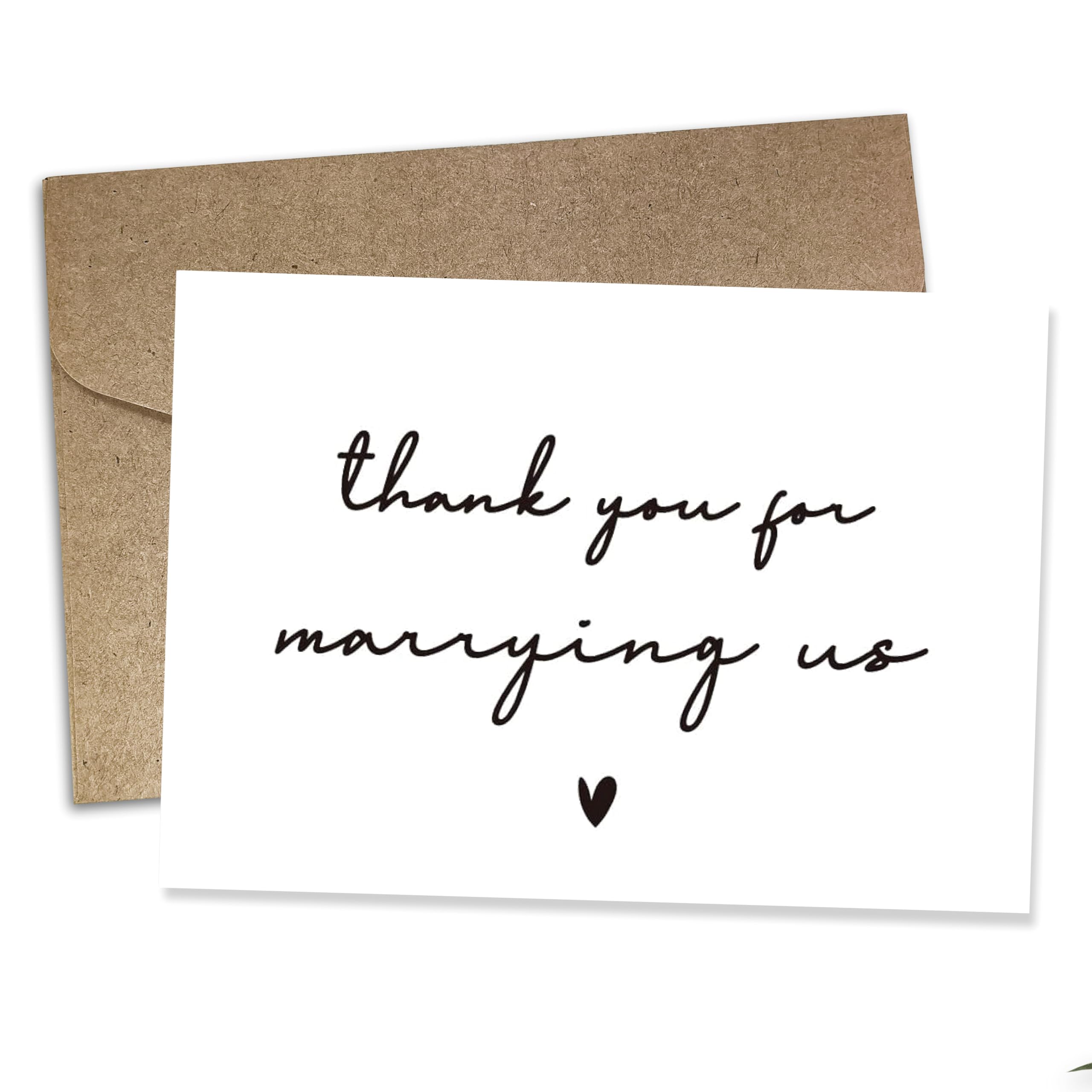 WeddingGiftsWedding 6 Pieces Wedding Day Card, Thank You for Marrying Us, Thank You Card for Officiant, Priest, Minister, Judge, Pastor Gifts. （Thank You B）