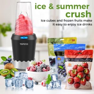 TOPZEE 1000W Blender, Bullet Blender for Smoothies, Dishwasher Safe with 24oz Easy Go Cups, Max 1200W