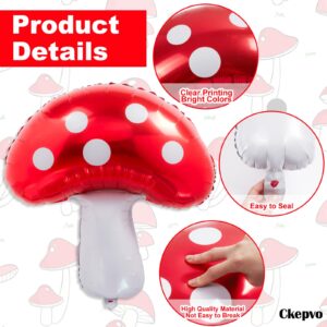 Ckepvo 6pcs Large Mushroom Balloons Mushroom Party Decorations,31 Inch Mushroom Decor Foil Balloons,Mushroom Balloon For Wedding Celebration Forest Plant Themed Party (A-Red)