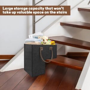 Stair Basket, Step Storage Basket, L-Shaped Design Step Storage Organizer, Staircase Baskets For Carpeted Stairs, Foldable Step Storage Laundry Basket, Staircase Baskets for Carpeted Steps, Hard Board