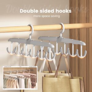 XQXA Hat Hangers for Closet, 1-Pack Hat Organizer for Baseball Caps, 360-Degree Rotation Hat Holder Storage with 12 Hooks, Organizador de Gorras - Gift for Men, Women, Grey