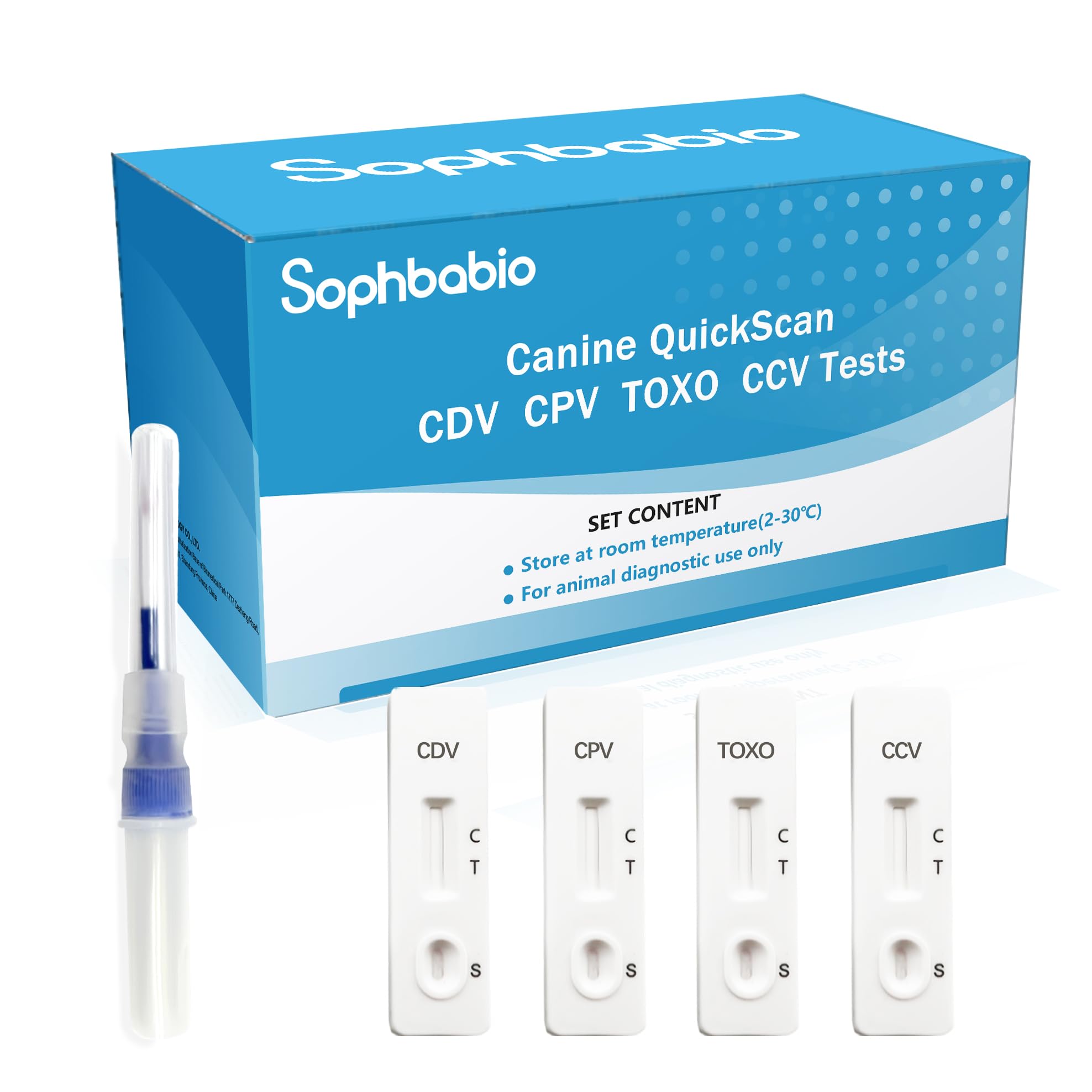 Sophbabio Dog Health Test Kit: 4 Comprehensive Detection Pet Test Strips for Dogs | Pets Rapid At-Home Detection Kits