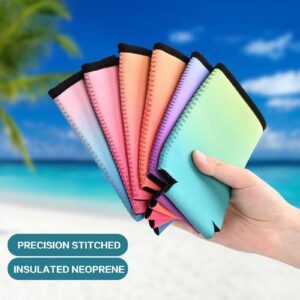 6Pcs Ktinnead Slim Can Cooler Sleeves, Personalized Blank Can Coolers Sleeves, Soft Foldable Chloroprene Rubber Can Coolers Sleeves, Reusable Slim Can Coolers Sleeves Suit for Parties, Birthdays