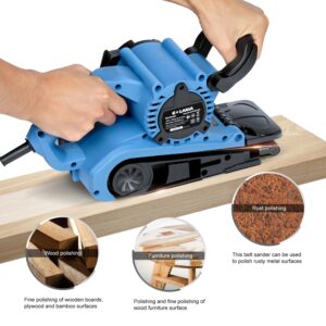 G LAXIA Belt Sander, 8 Amp Corded Sander with Dust bag, 3” x21” Sanding Belt, 6 Adjustable Speed 120-380 m/min and 3 Position Handle for Polishing and Sanding