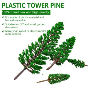 16pcs Model Trees Mixed, Mini Pine Trees Model Tree Diorama Tree Miniature Landscape Trees for DIY Train Scenery Landscape (Natural Green)