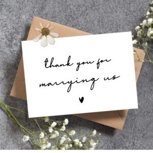 WeddingGiftsWedding 6 Pieces Wedding Day Card, Thank You for Marrying Us, Thank You Card for Officiant, Priest, Minister, Judge, Pastor Gifts. （Thank You B）