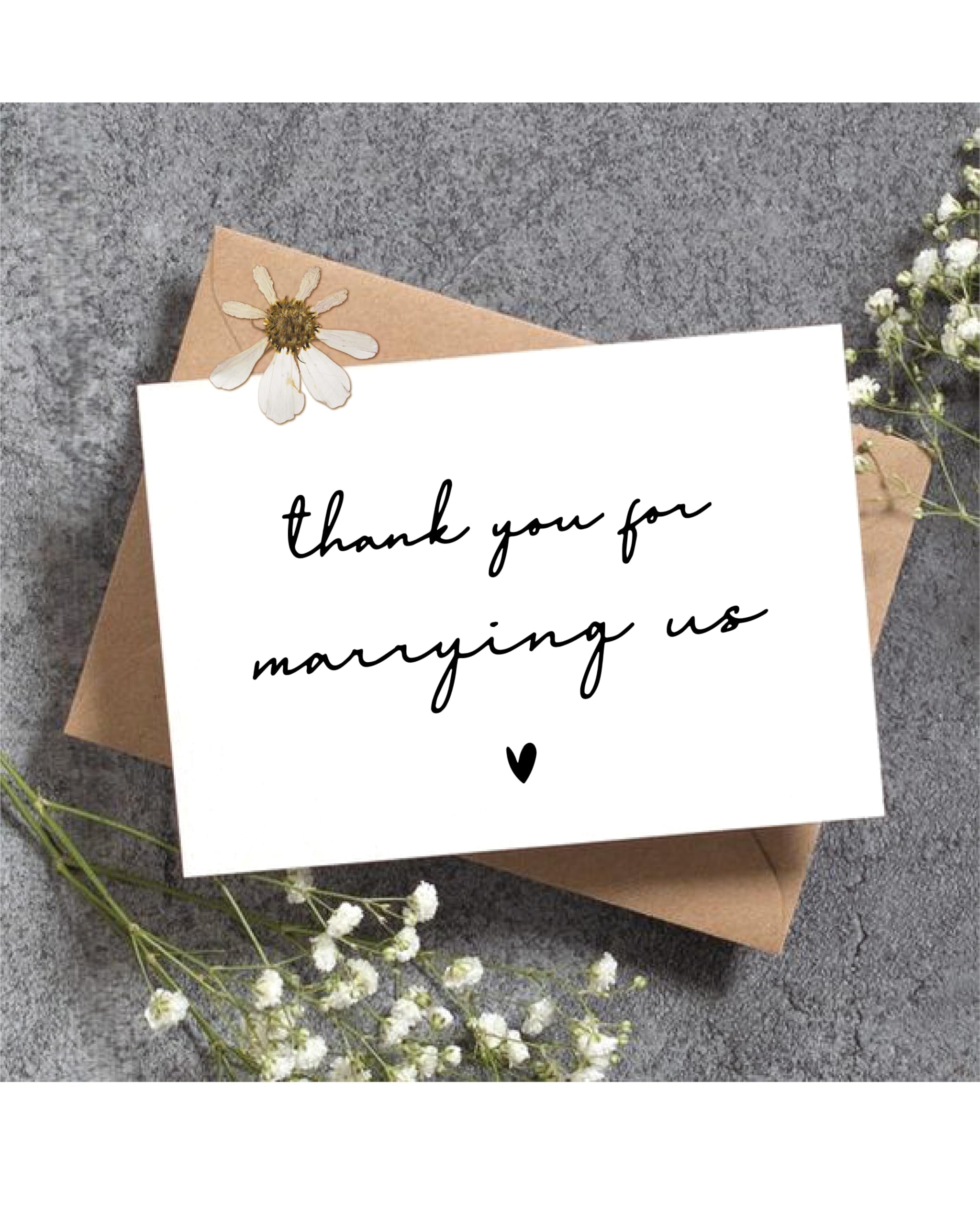 WeddingGiftsWedding 6 Pieces Wedding Day Card, Thank You for Marrying Us, Thank You Card for Officiant, Priest, Minister, Judge, Pastor Gifts. （Thank You B）