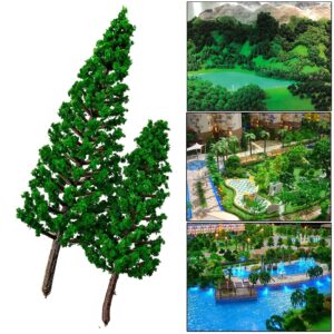 16pcs Model Trees Mixed, Mini Pine Trees Model Tree Diorama Tree Miniature Landscape Trees for DIY Train Scenery Landscape (Natural Green)