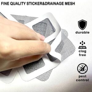 30 PCS Pack, 4" X 4" Disposable Shower Drain Mesh Strainer, Multifunctional Shower Drain Cover Hair Catcher for Bathroom Laundry Bathtub Kitchen Sink, Hair Drain Sticker for Human and pet