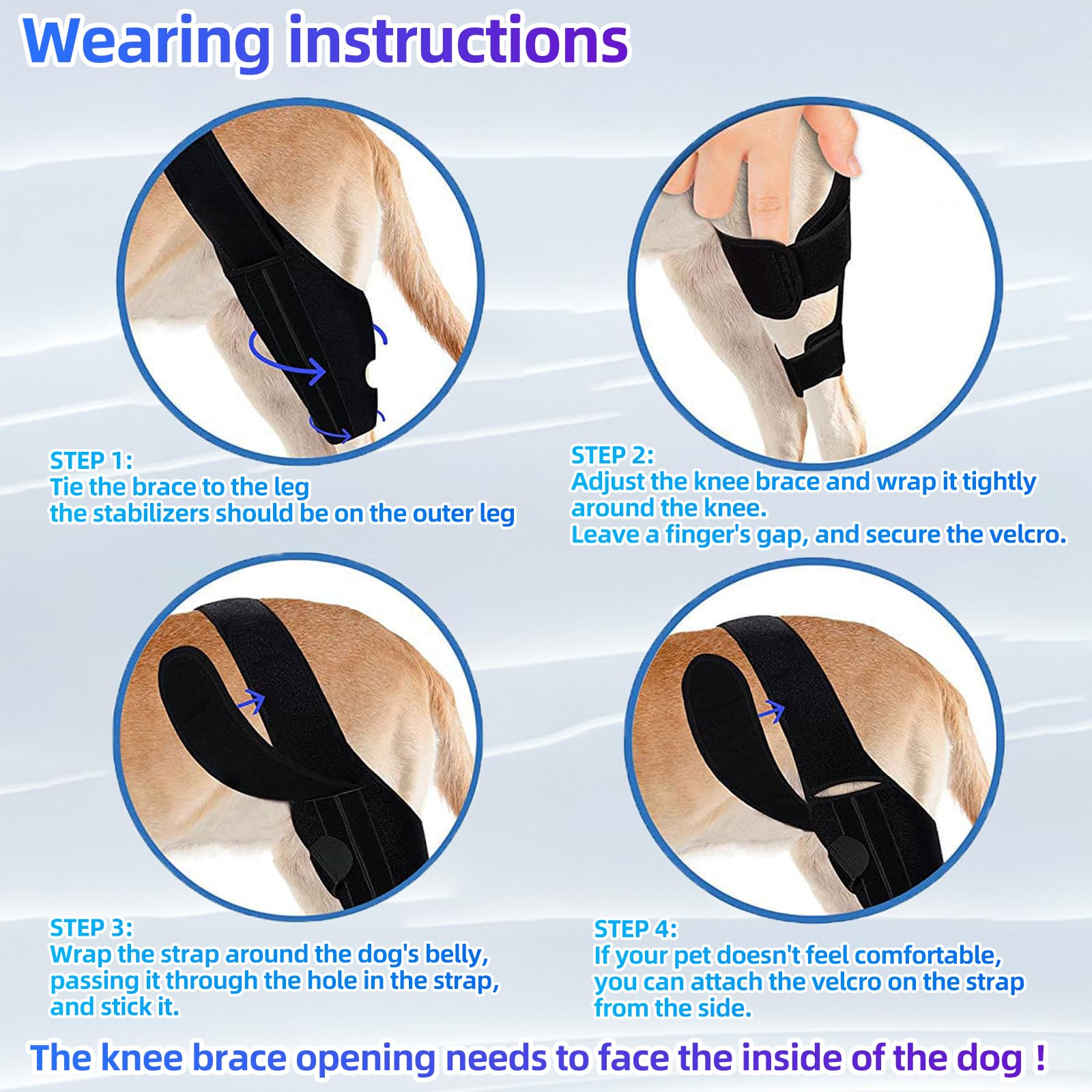 Dlevakve S Dog Knee Brace for Torn Acl Hind Leg for Support with Cruciate Ligament Injury, Better Recovery with Dog Leg Braces for Back Leg,Adjustable Dog Acl Brace Hind Leg Braces for Back Leg