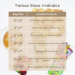 Cookie Bags 200PCS Self Sealing Cellophane Bags 4X6 Inches Small Sealable Clear Plastic Bags with Seal for Gift Giving, Packaging Candy, Snack, Treat, Products, Party Favors