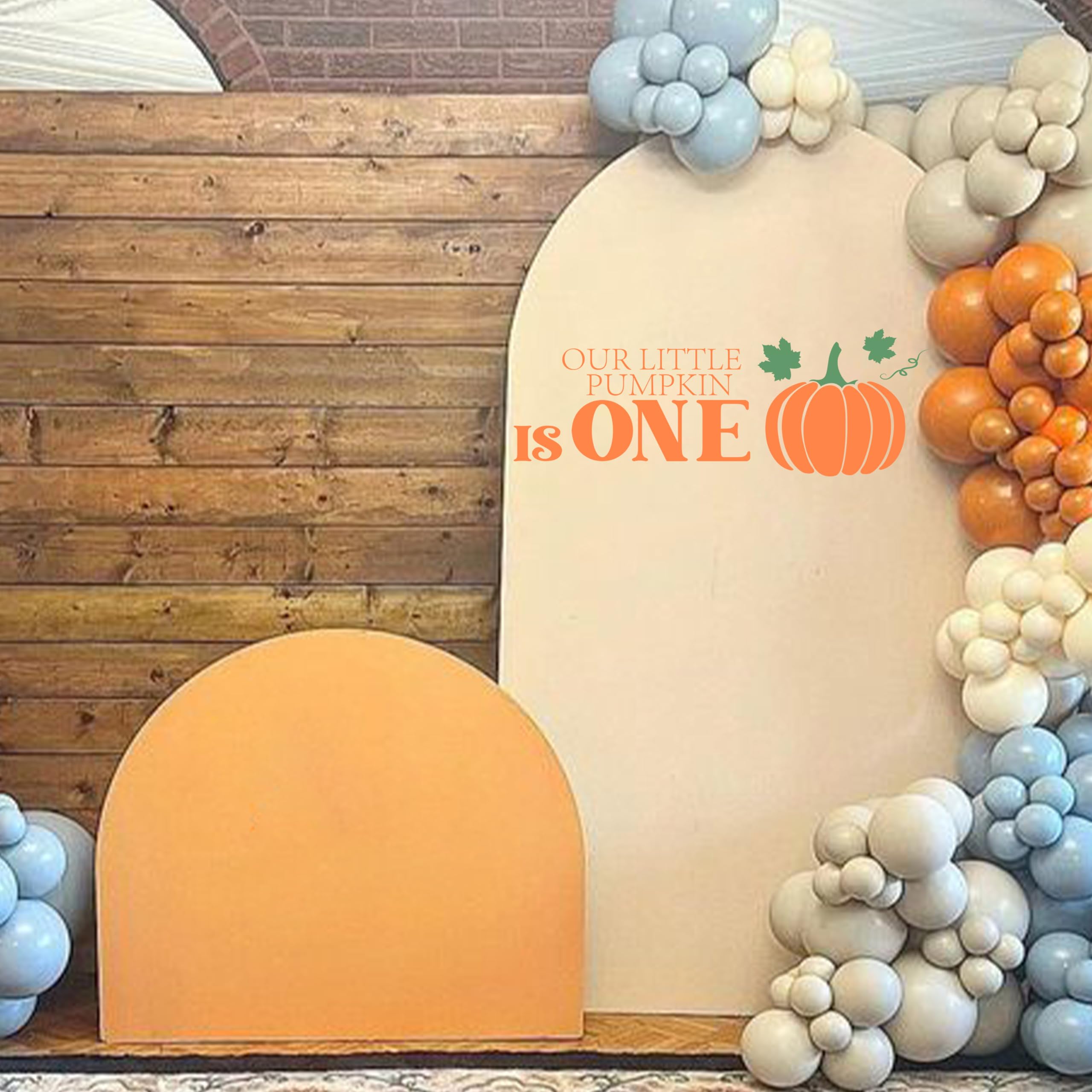 CANTLY Our Little Pumpkin Is One Stickers Decoration - Welcome Sign Decal for Balloon Arch,Fall Harvest Birthday Theme Baby Shower Decal,Baby Shower Decorations (One Pumpkin Decal)