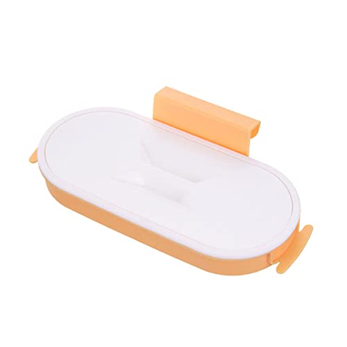 PURPLELILY Trash Bag Storage Rack Hanging Garbage Bag Holder Trash Bin Accessories For Home Kitchen Cupboard Cabinet Drawer Door Bracket Garbage Bag Bin With Lid, Orange