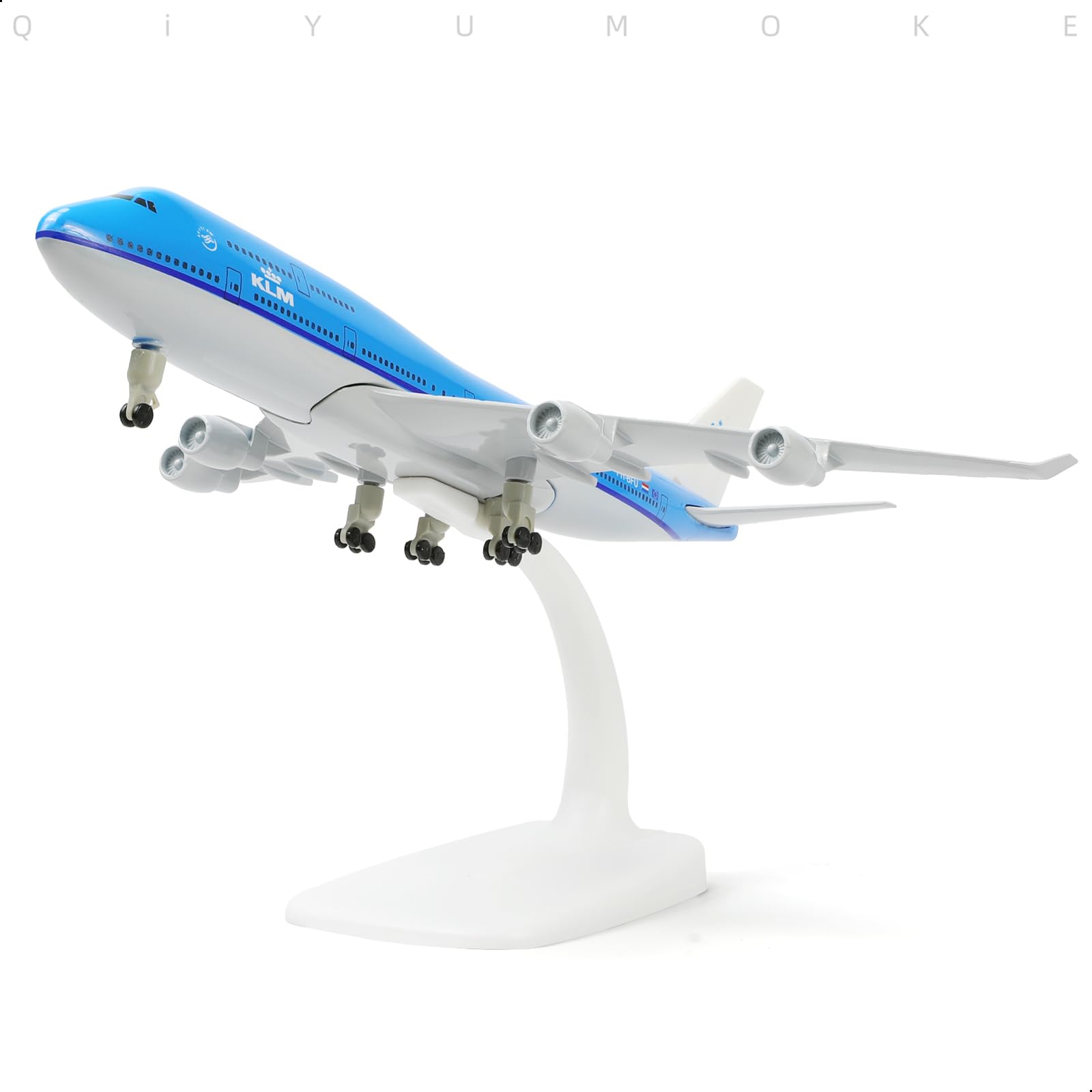 QIYUMOKE 747 NL-KLM Airplane Model Kits -1/300 Boeing 747 Diecast Metal Model Plane for Adult (with Stand) Airlines Model for Aviation Enthusiasts Gifts or Display Collections -8 inches L