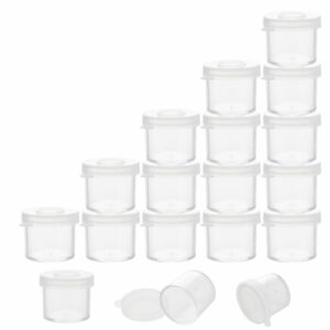 kohand 200pcs plastic small paint containers, mini paint cups with lids, craft storage empty paint container for beads, painting, glitter