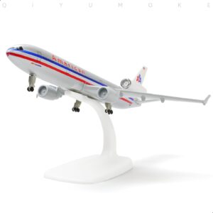 QIYUMOKE MD-11 American 1/300 Diecast Metal Airplane Model with Stand -Alloy Airplane Model for Adult(N1753) -8.3 inches Aircraft Model for Aviation Enthusiasts Gifts, Display Decorations