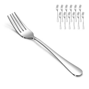 stainless steel dinner forks, set of 12 top food grade stainless steel silverware forks,mirror finish & dishwasher safe,8 inches,use for home kitchen party restaurant.