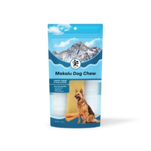 makalu dog chew large, odor-free bully sticks (51 ibs and under) milk chews for pups, healthy single ingredient chew treat for aggressive chewers, high protein best dental dog treats (6 inch, 1 pack)