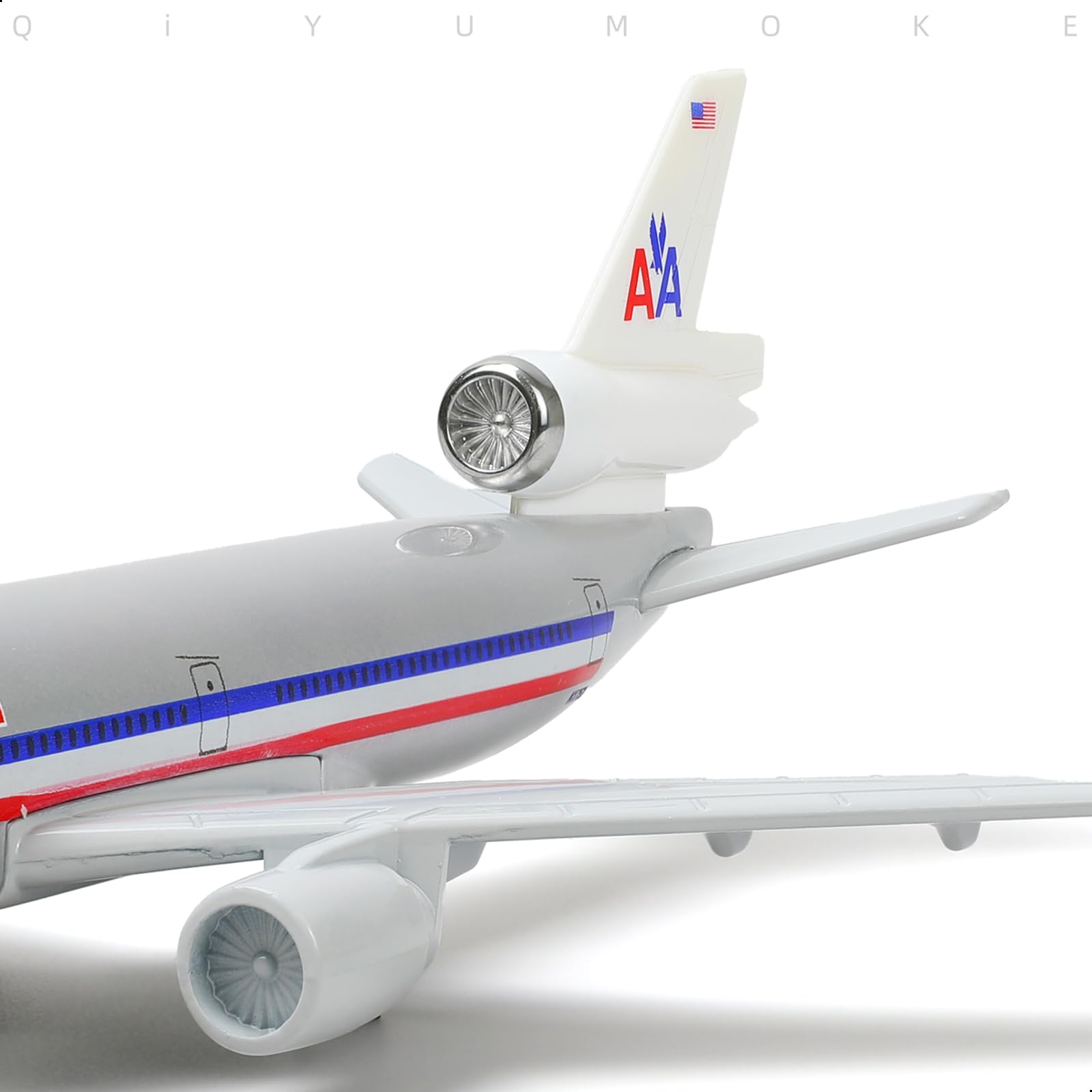 QIYUMOKE MD-11 American 1/300 Diecast Metal Airplane Model with Stand -Alloy Airplane Model for Adult(N1753) -8.3 inches Aircraft Model for Aviation Enthusiasts Gifts, Display Decorations