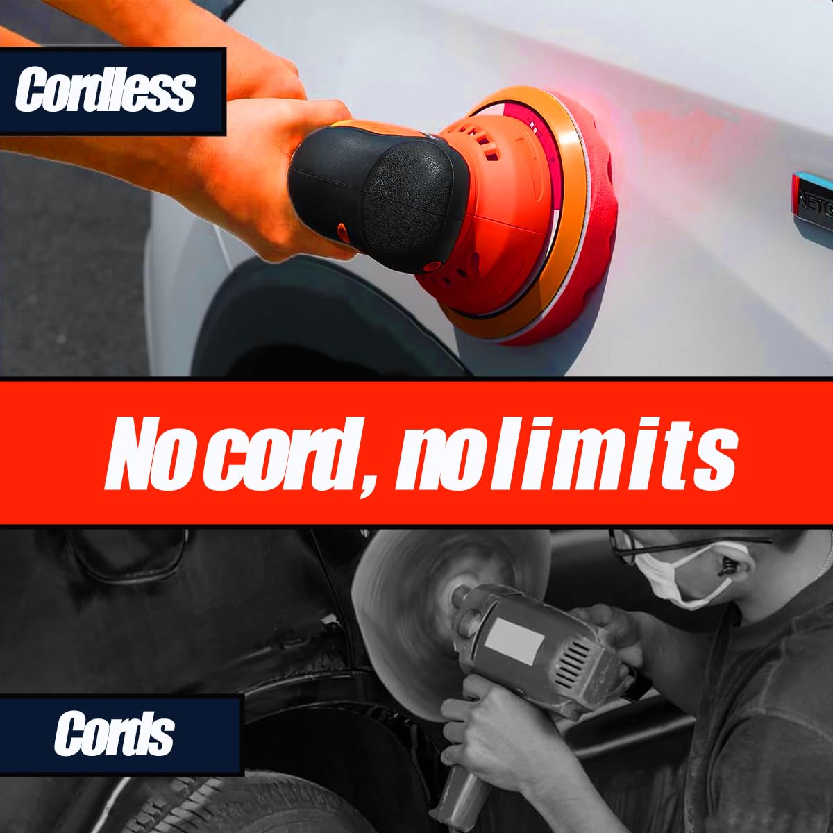 Cordless Car Buffer Polisher for Milwaukee 18V Battery 48-11-1850, Orbital Polisher with 6 Variable Speed, Power Polisher Replace 2738-20 for Car Detailing/Polishing/Waxing(Battery Not Included)