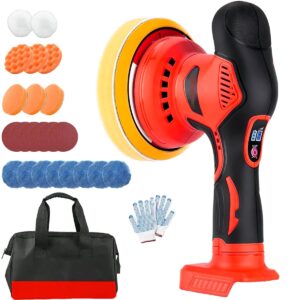 cordless car buffer polisher for milwaukee 18v battery 48-11-1850, orbital polisher with 6 variable speed, power polisher replace 2738-20 for car detailing/polishing/waxing(battery not included)