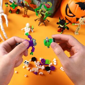 DIYDEC Halloween Building Blocks 12 Style Mini Figures Particles Building Brick Toys for Party Favor Stacking Blocks for Kids Adults Goody Bag Fillers Classroom Prizes Supplies