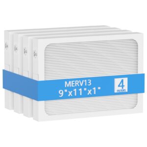 9 x 11 x 1 merv 13 replacement dehumidifier filter compatible with santa fe compact70, ultra70, element, compact2, ua 65h dehumidifier models, 4 pack