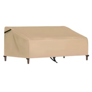 neverland outdoor couch cover waterproof, 420d patio outdoor sofa loveseat furniture cover with air vent and handles fits up to 60"w×34"d×30"h golden