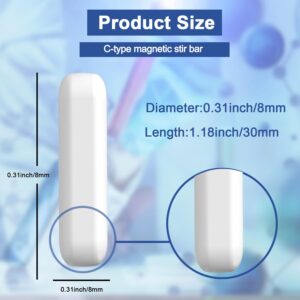 Magnetic Stirrer Mixer Stir Bar，6Pcs 30mm(1.18 inch) PTFE Magnetic Stir Bar,White Color,Laboratory Bar,Stir Plate Bar,Stir Bars…