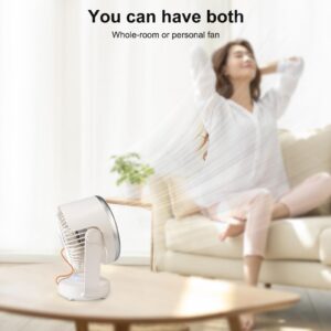 HONEYYEAR Desk Air Circulation Fan 10 inch, 110°oscillation Fan, 2024 New Portable Table Fan, 2 level bright LED light, 90°vertical tilt, Personal Quiet Cooling Fan for Home Office Bedroom Outdoor