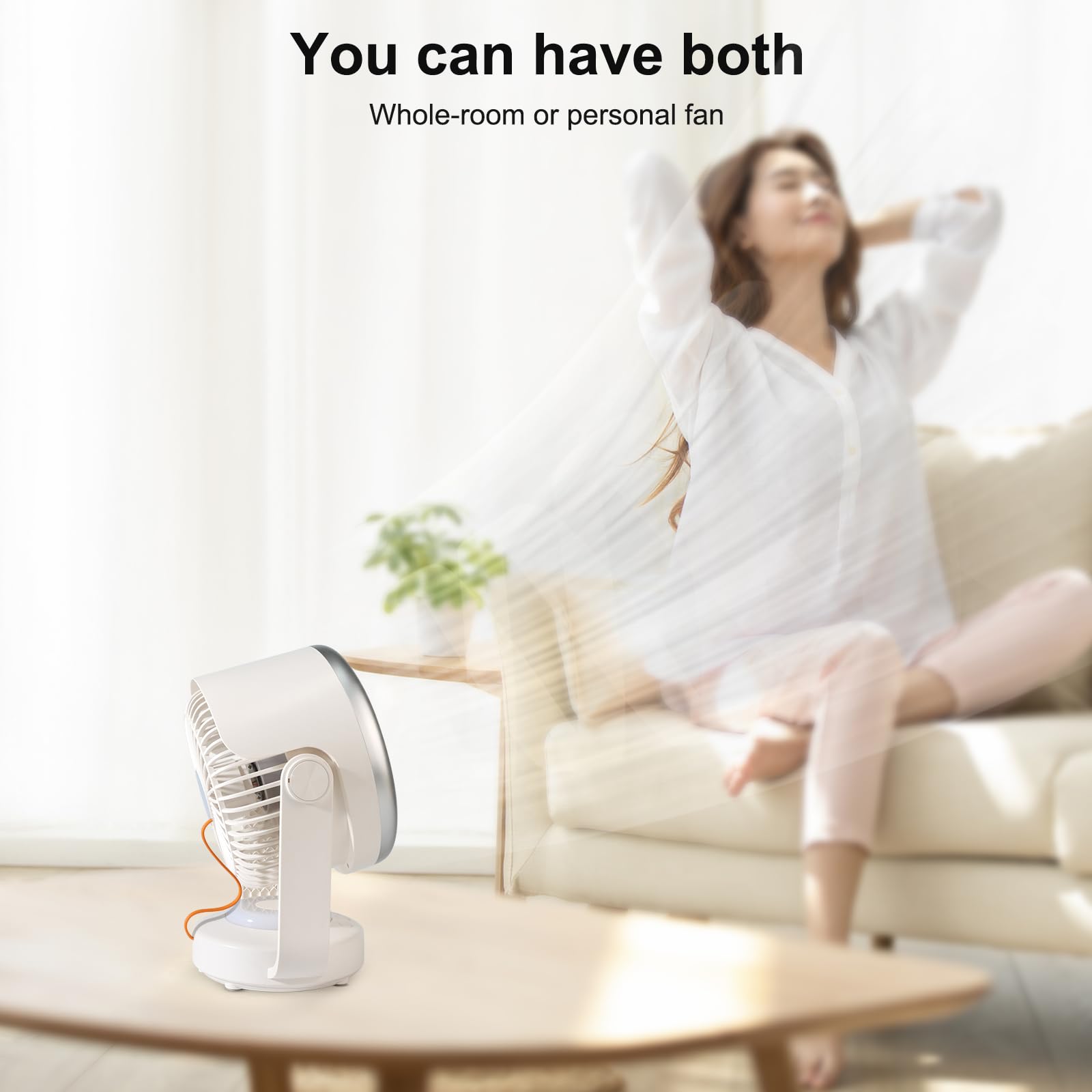 HONEYYEAR Desk Air Circulation Fan 10 inch, 110°oscillation Fan, 2024 New Portable Table Fan, 2 level bright LED light, 90°vertical tilt, Personal Quiet Cooling Fan for Home Office Bedroom Outdoor