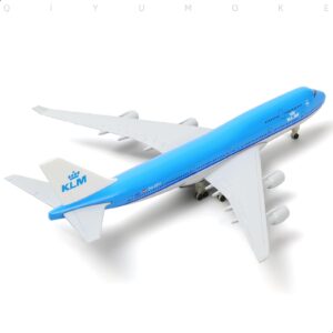 QIYUMOKE 747 NL-KLM Airplane Model Kits -1/300 Boeing 747 Diecast Metal Model Plane for Adult (with Stand) Airlines Model for Aviation Enthusiasts Gifts or Display Collections -8 inches L