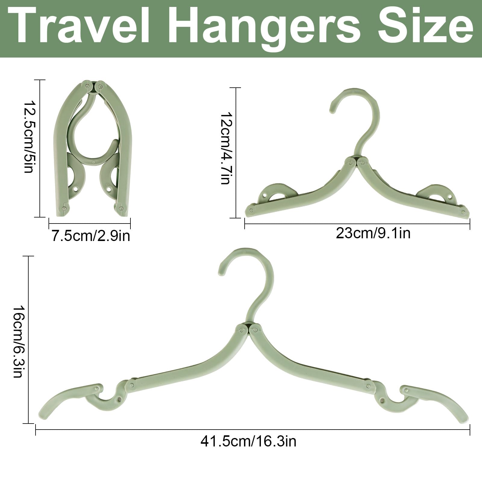 20 Pcs Travel Hangers - Foldable Travel Hangers for Suitcase, Retractable Portable Folding Clothes Hangers, Clothes Drying Rack for Travel