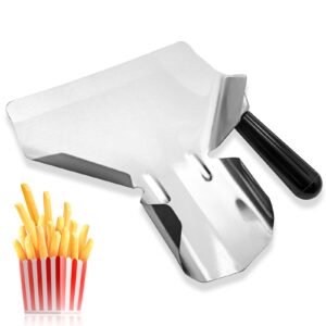 french fry scoop with right handle stainless steel popcorn scoop commercial fry bagger scooper potato chip serving scooper food shovel for snacks