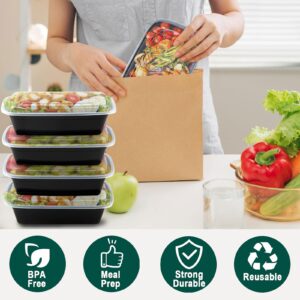 KEEP COLDER Meal Prep Containers 38 OZ, Plastic Food Prep Containers with Lids, BPA-Free, Stackable, Microwave, Dishwasher Safe Disposable To Go Containers for Meal Plan, 50-Pack