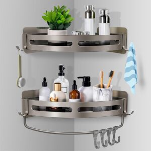 boltra shower corner shelves caddy 2pcs shower caddy shelf wall mounted bathroom organizer rack, no drilling, aluminium storage organizer for bathroom, kitchen