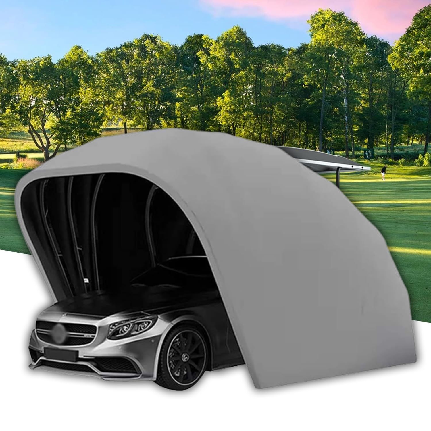 LKXNEW Mobile Carport, Fully Automatic Remote Control Car Umbrella, Folding Car Tent, Portable Anti-Snow Tent Car Cover