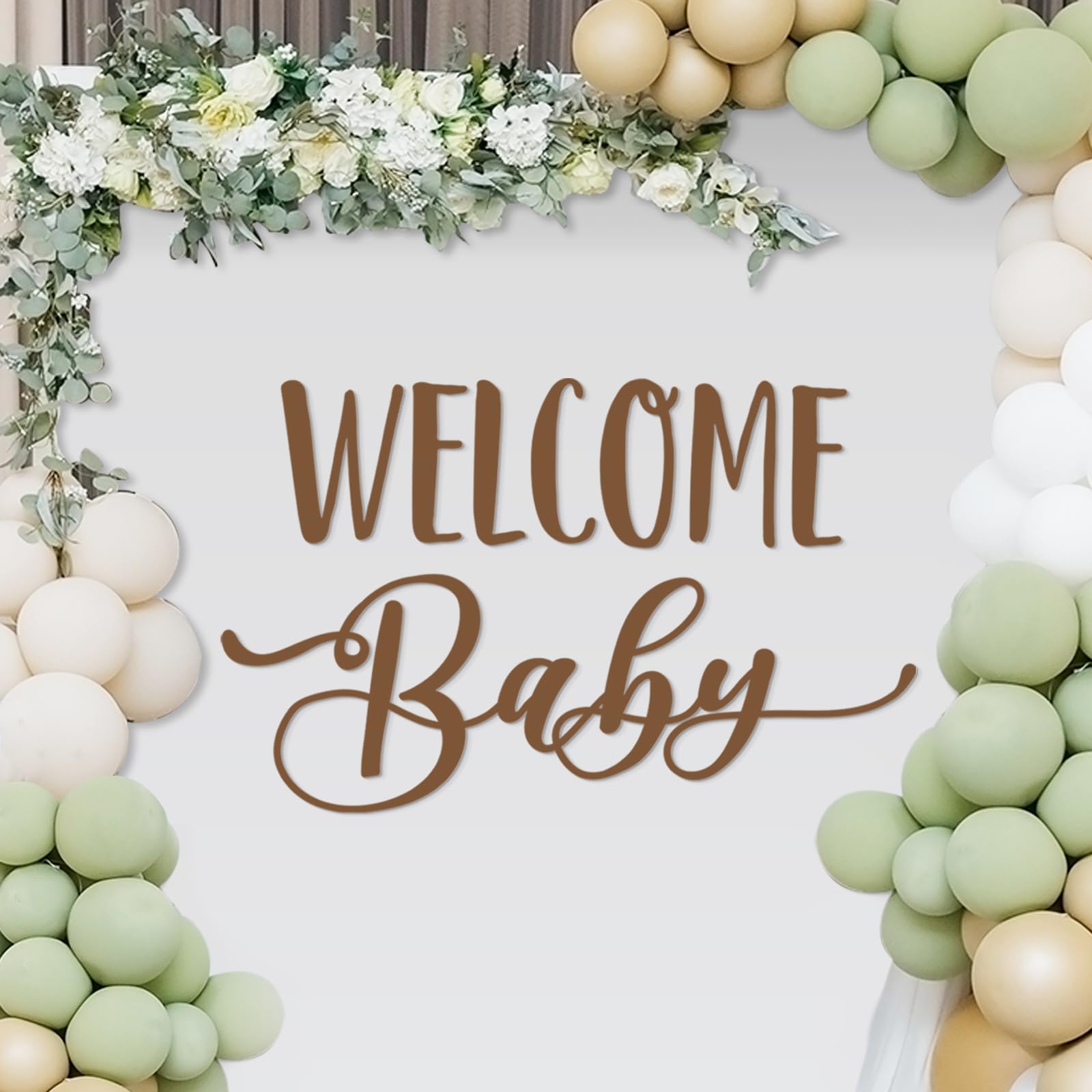 Dunzoom Welcome Baby Baby Shower Party Decal Sign Baby Shower Welcome Sign Decorations Baby Shower Party Wall Decal Sign Pregnancy Gender Reveal Stickers Boy or Girl for Wall Balloon Arch Backdrop