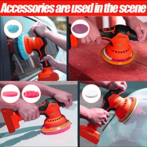 Cordless Car Buffer Polisher for Milwaukee 18V Battery 48-11-1850, Orbital Polisher with 6 Variable Speed, Power Polisher Replace 2738-20 for Car Detailing/Polishing/Waxing(Battery Not Included)