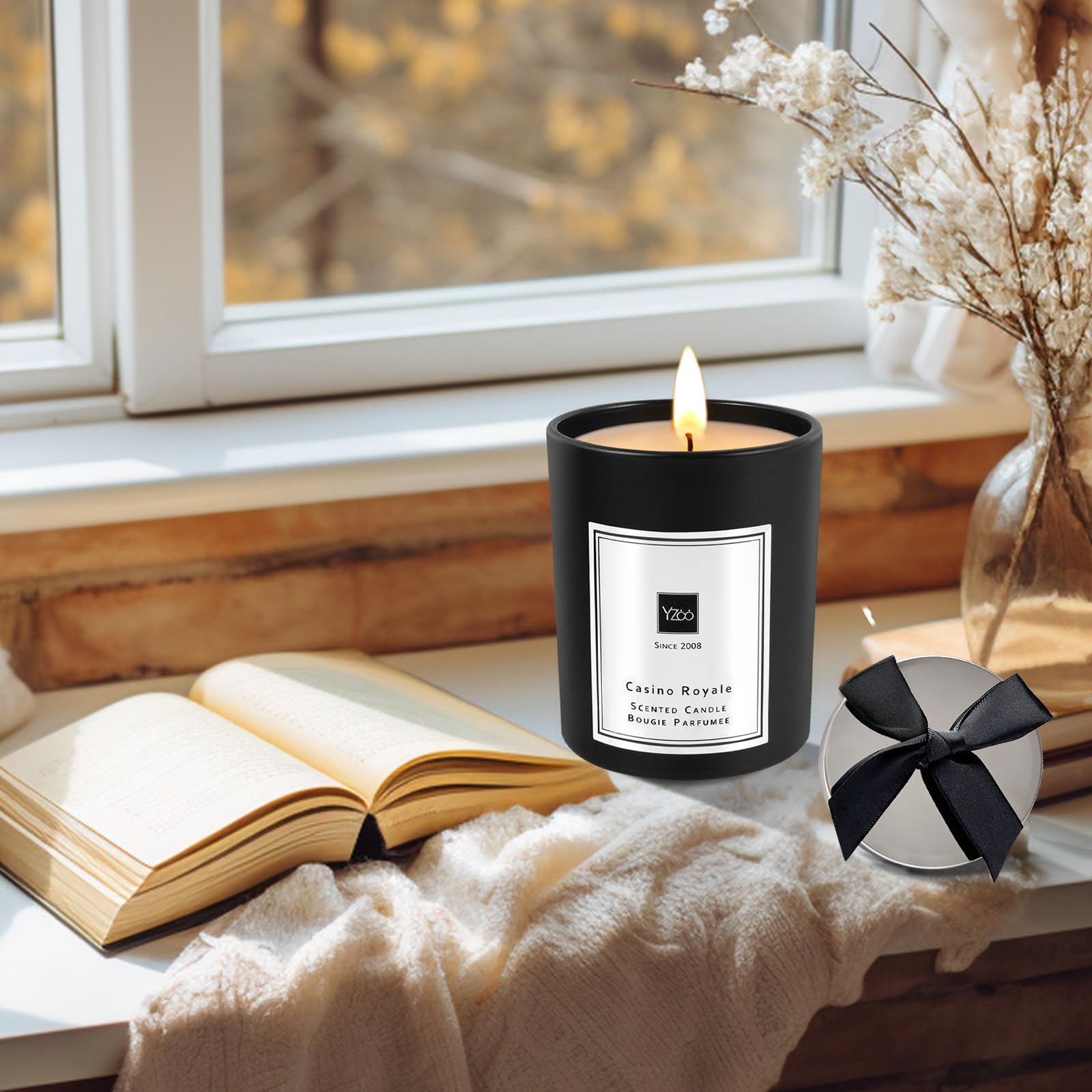 Candles for Men Scented Candles,Luxury Scented Candles Set for Home Him,Mens Candles Gifts for Men Scented Candle Black Candle,Natural Soy Wax Candles 68 Hours Long Burn 9 oz Candle Gift for Women Men