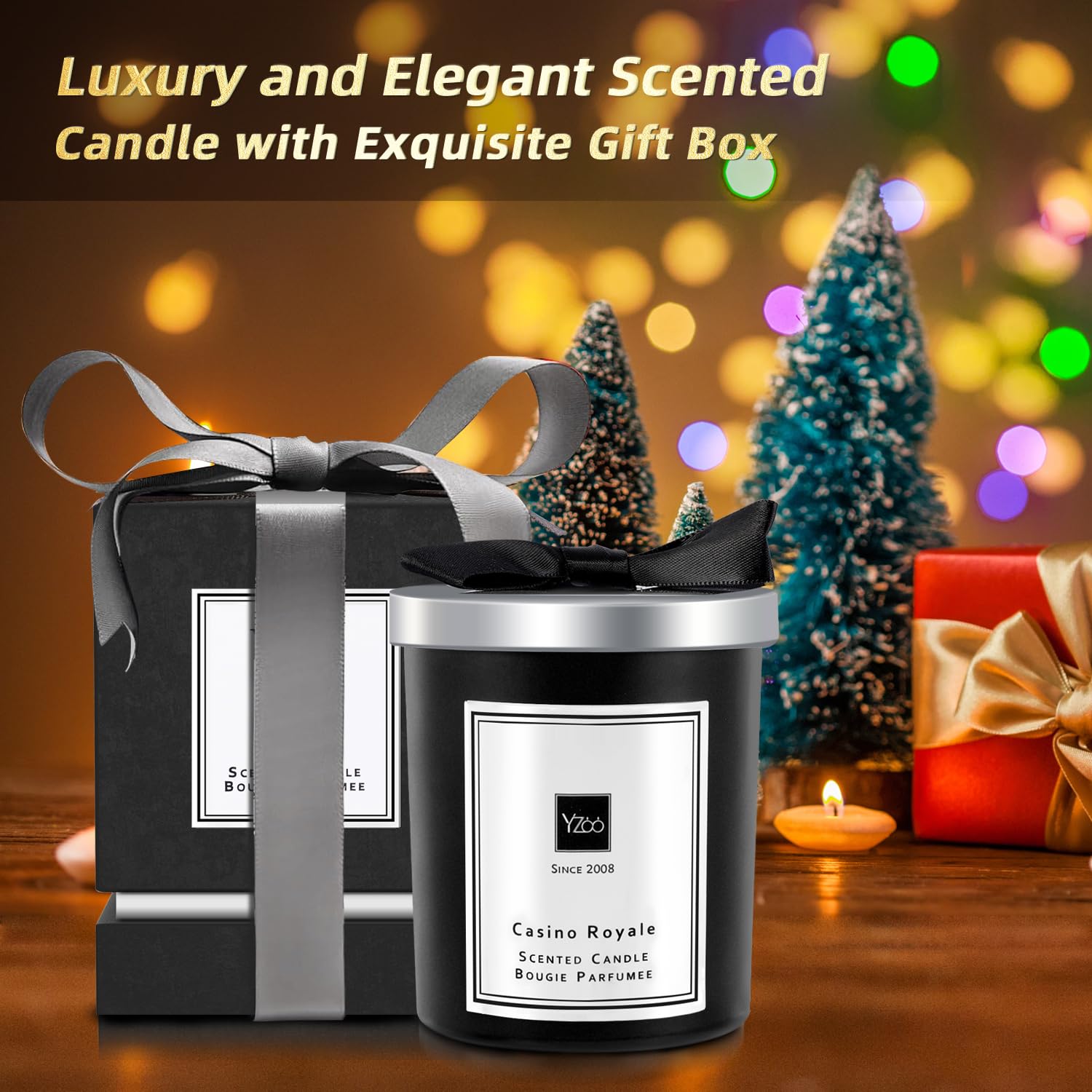 Candles for Men Scented Candles,Luxury Scented Candles Set for Home Him,Mens Candles Gifts for Men Scented Candle Black Candle,Natural Soy Wax Candles 68 Hours Long Burn 9 oz Candle Gift for Women Men