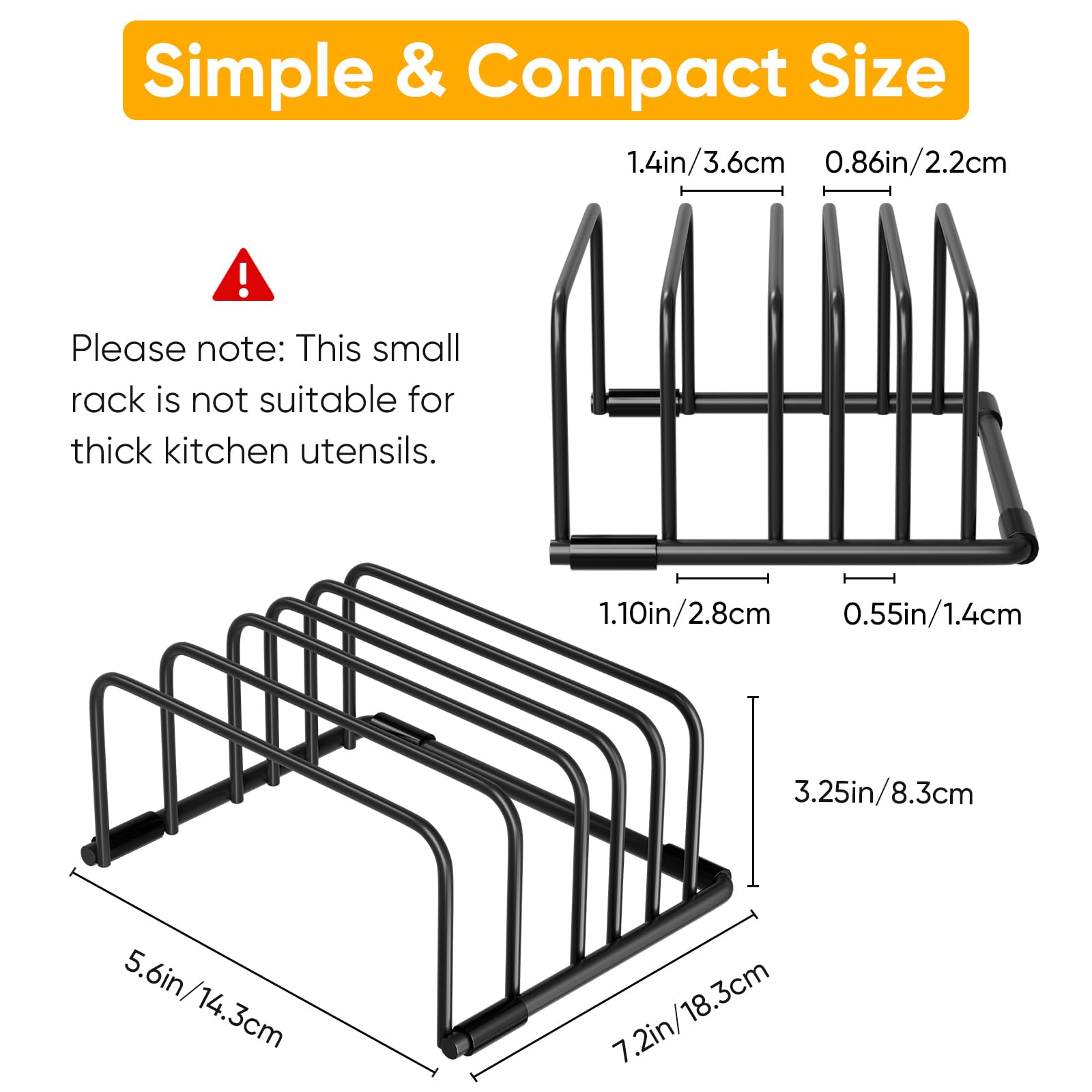 Cutting Board Organizer Rack- Metal Black Holder Stand for Cutting Boards, Baking Sheets, Cookie Pans, Cooling Small Racks Storage Stand and Bakeware for Kitchen Cabinet Countertop Bakeware Organizer