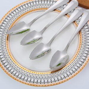 Stainless Steel Grapefruit Spoon For Citrus Fruit Watermelon Dessert Spoon Serrated Edge Ice Cream Dessert Spoon Kitchen Coffee Spoon