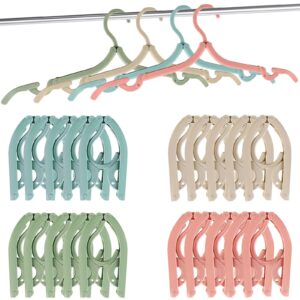 20 pcs travel hangers - foldable travel hangers for suitcase, retractable portable folding clothes hangers, clothes drying rack for travel