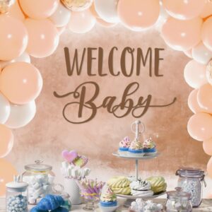 Dunzoom Welcome Baby Baby Shower Party Decal Sign Baby Shower Welcome Sign Decorations Baby Shower Party Wall Decal Sign Pregnancy Gender Reveal Stickers Boy or Girl for Wall Balloon Arch Backdrop