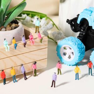 Namalu 200 Pcs Mini People Figurines 1: 100 Scale Architectural Painted Tiny People Model Sitting and Standing Plastic Miniature People Assorted Poses Model Trains for Miniature Scenes