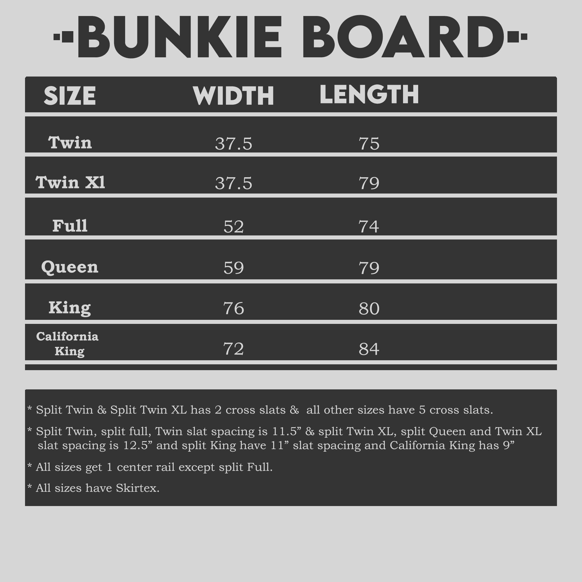 Continental Mattress, 1.5-Inch Split Bunkie Board for Mattress/Bed Support - Fully Assembled, Improved Comfort and Support, King(Fold), Grey