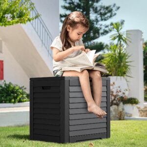 YITAHOME 31 Gallon Outdoor Storage Box, Waterproof Resin Deck Box and Package Delivery with Lockable Lid for Patio Furniture Cushions, Pool Accessories, Garden Tools, Black