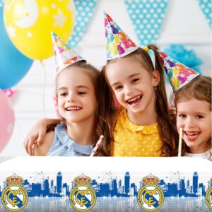 deenor 2Pack Rea Madrid Tablecloth Disposable Tablecover Birthday Party Supplies and Decorations for Kid Boy Baby Shower Rectangle Tables 70"X42"